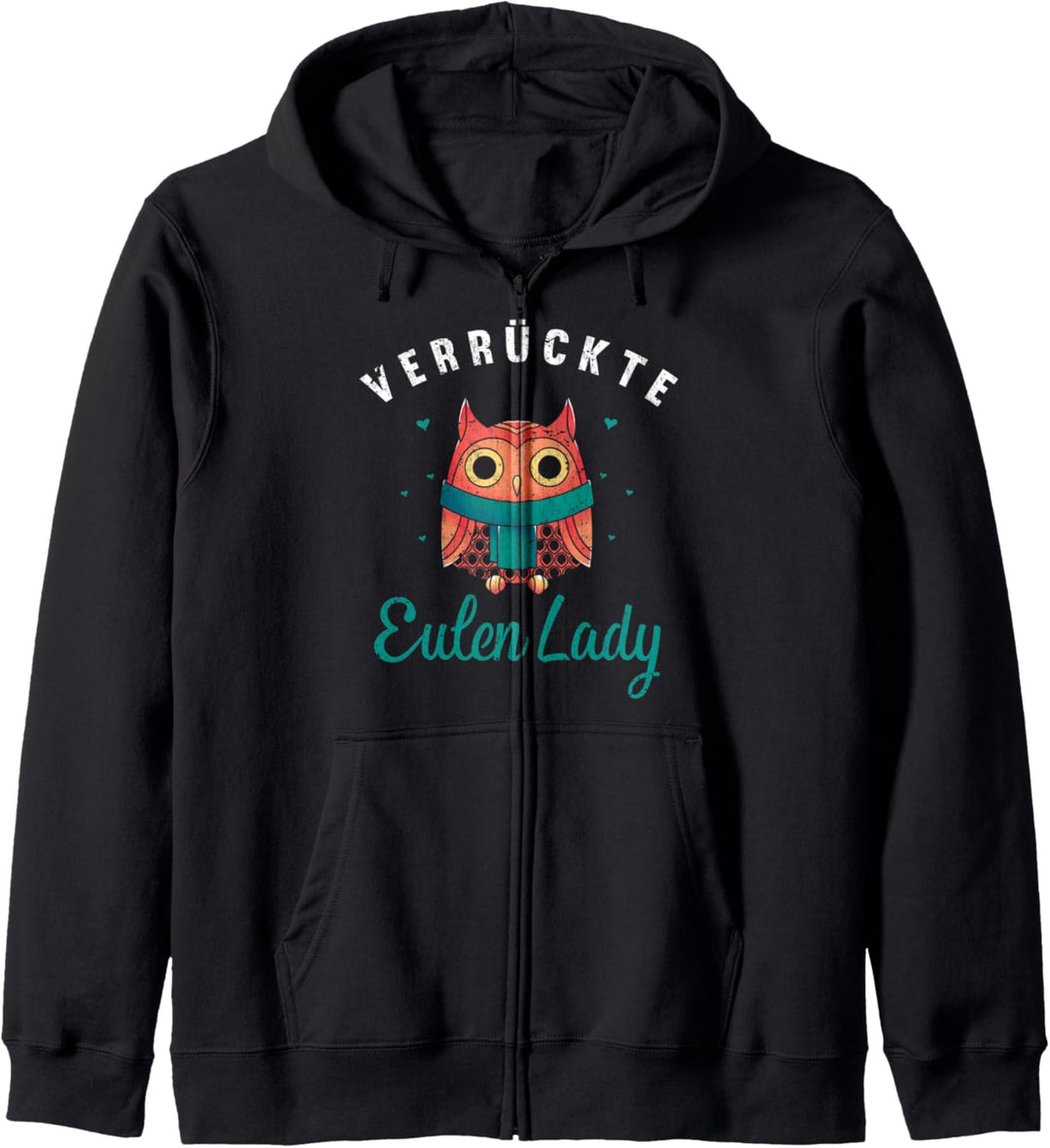 Verrückte Eulen Lady Weiser Vogel Waldtier Damen Eule Kapuzenjacke