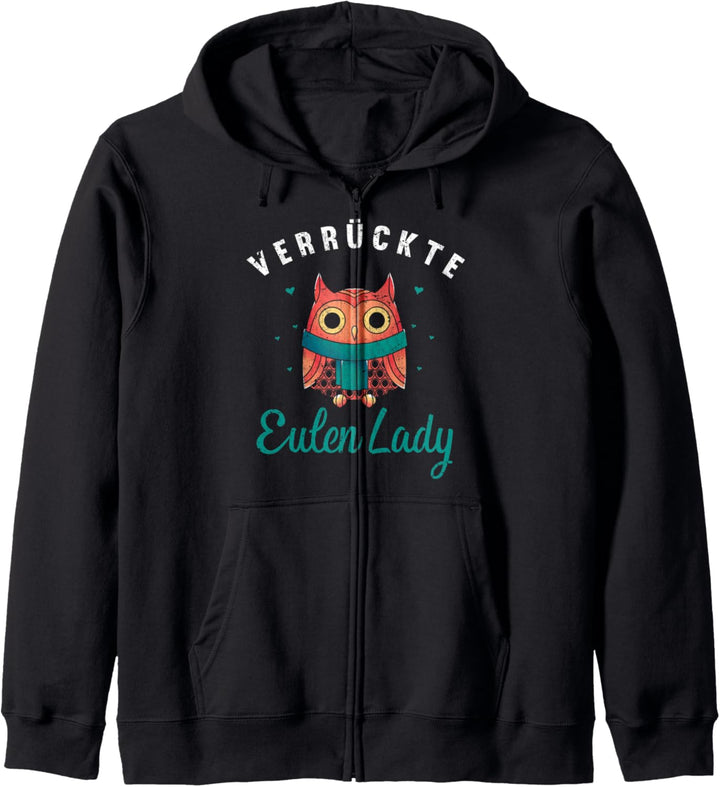 Verrückte Eulen Lady Weiser Vogel Waldtier Damen Eule Kapuzenjacke