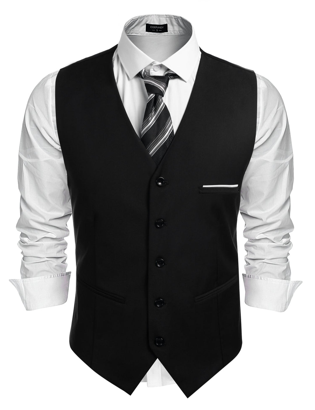 COOFANDY Herren Western Weste Herren Anzug Weste V-Ausschnitt ärmellose Westen Slim Fit Anzug Busine