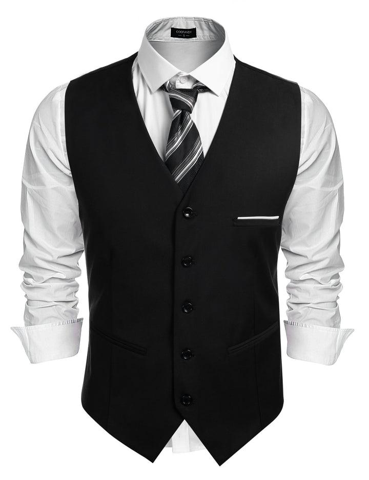 COOFANDY Herren Western Weste Herren Anzug Weste V-Ausschnitt ärmellose Westen Slim Fit Anzug Busine