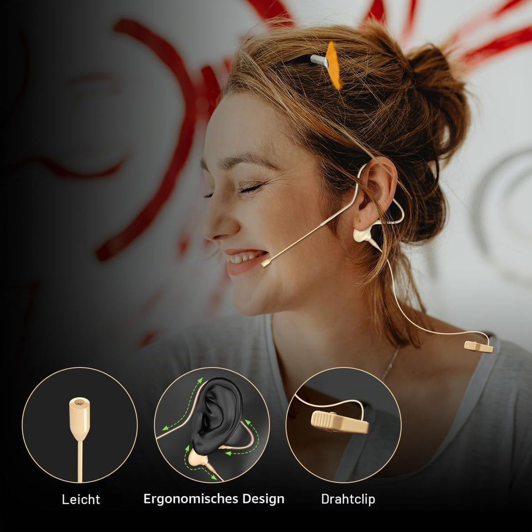 KIMAFUN Ohrset-Mikrofon Headset Einzel-Ohrhörer Ohrbügel, Über dem Ohr Hängendes Kondensatormikrofon