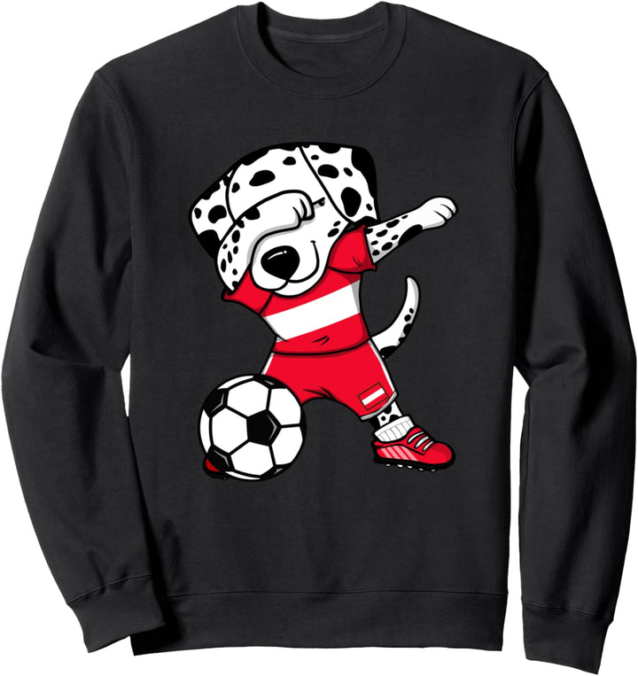 Dabbing Dalmatiner Österreich Fussball Österreichische Flagge Sweatshirt