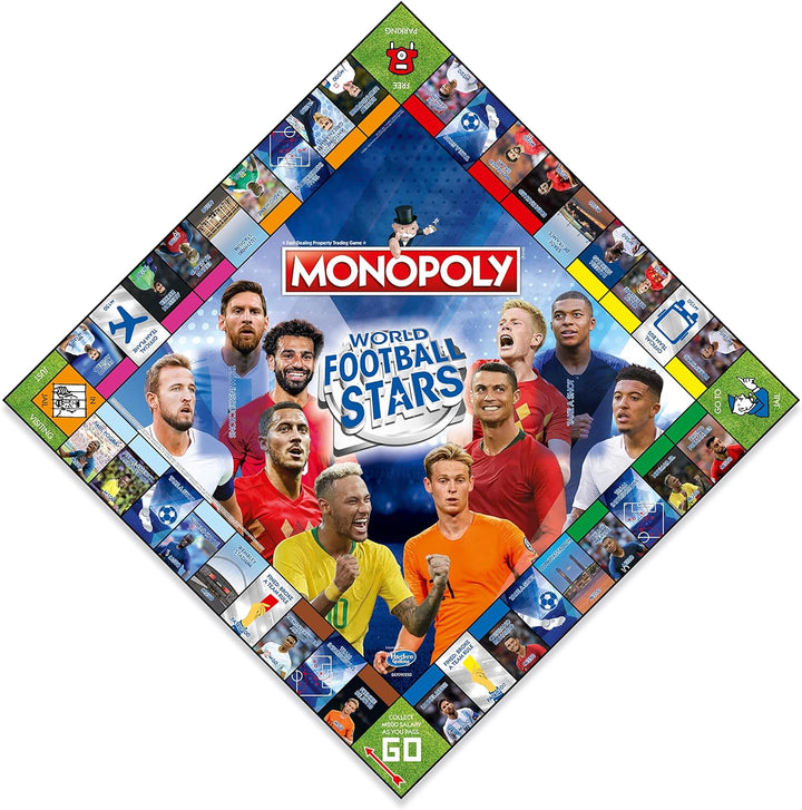 Winning Moves WM01927-EN1-6 World Football Stars Monopoly Brettspiel, ab 6 Jahren, für 2-8 Spieler