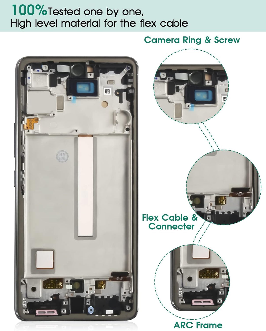 TFT Ersatz-LCD-Display für Samsung Galaxy A53 5G, SM-A536, Touch-Digitizer-Reparatur-Set mit Rahmen