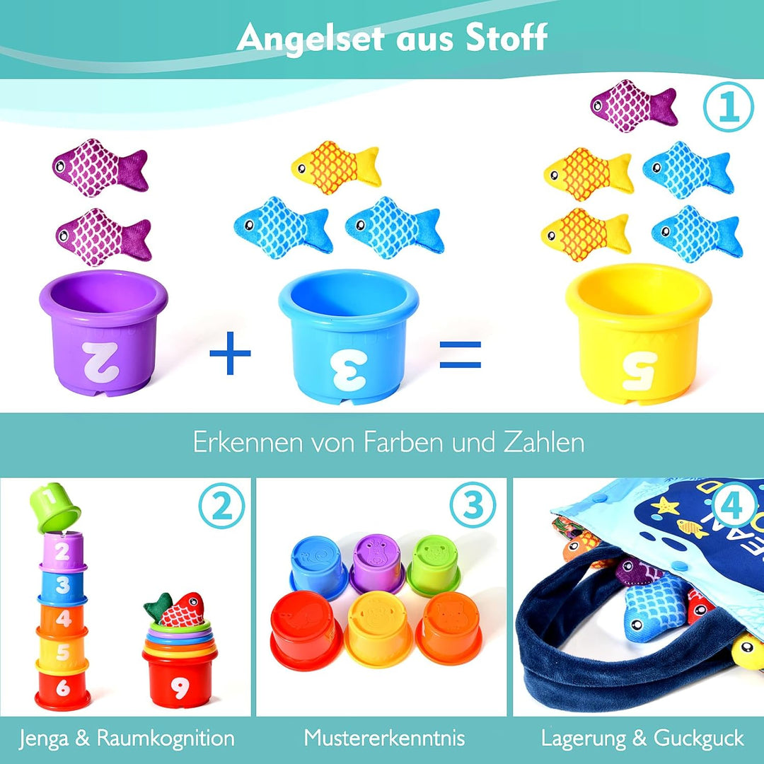 Montessori Spielzeug ab 1 2 Jahr, Angelspiel kinderspielzeug, Baby Spielzeug für 6 12 18 Monate, Mot
