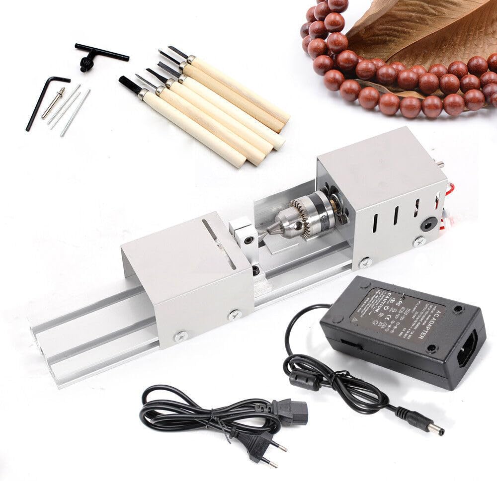 7Stufen Metalldrehmaschine,Mini Drehmaschine Drehbank Tischdrehbank Diy Holzbearbeitung Drechselbank