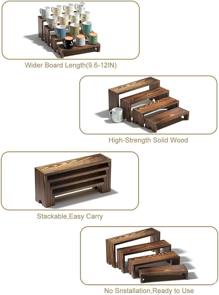 4 Tier Display Ständer, Holz Regal Organizer Tortenständer für Cupcakes, Schreibtischständer Präsent