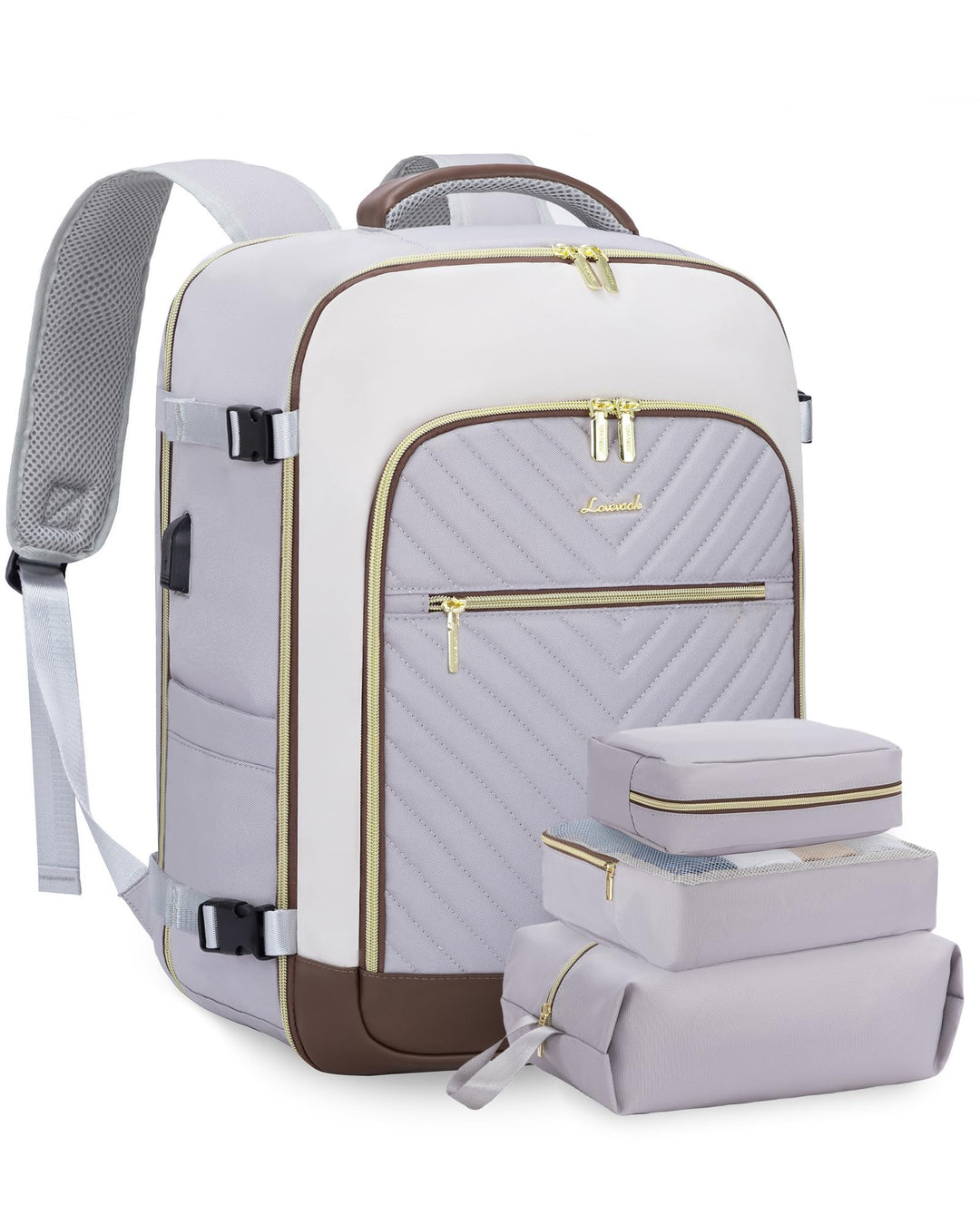 LOVEVOOK Reiserucksack Handgepäck Flugzeug 17.3 zoll Laptop Rucksack Damen Wasserdicht Travel Backpa