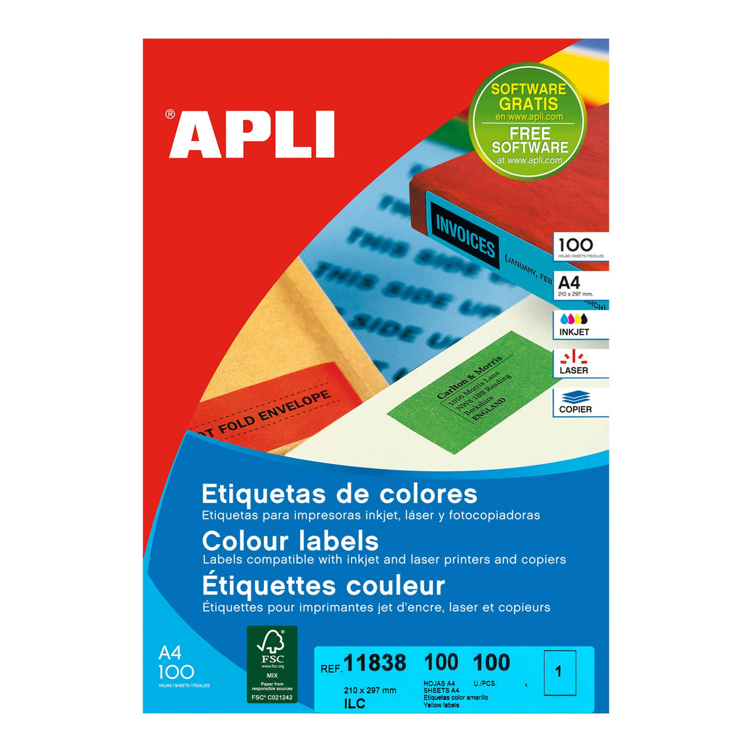 APLI 11838 Etiketten Gelb