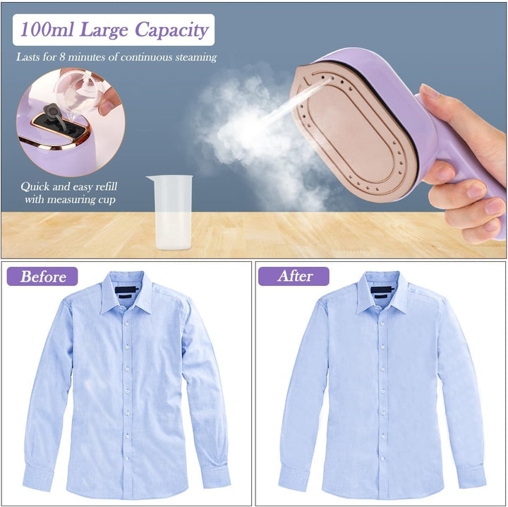 1000W Tragbares Reisebügeleisen, Reisebügeleisen Dampf, Zusammenklappbare Dampfbügeleisen, 10 Sekund