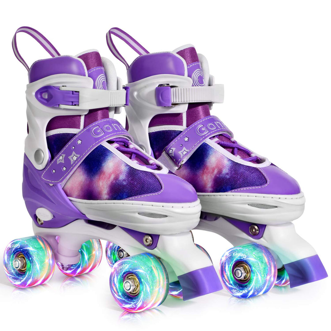 Gonex Verstellbar Rollschuhe, Leuchtenden Rädern Roller Skates für Mädchen Jungen Kinder Erwachsene