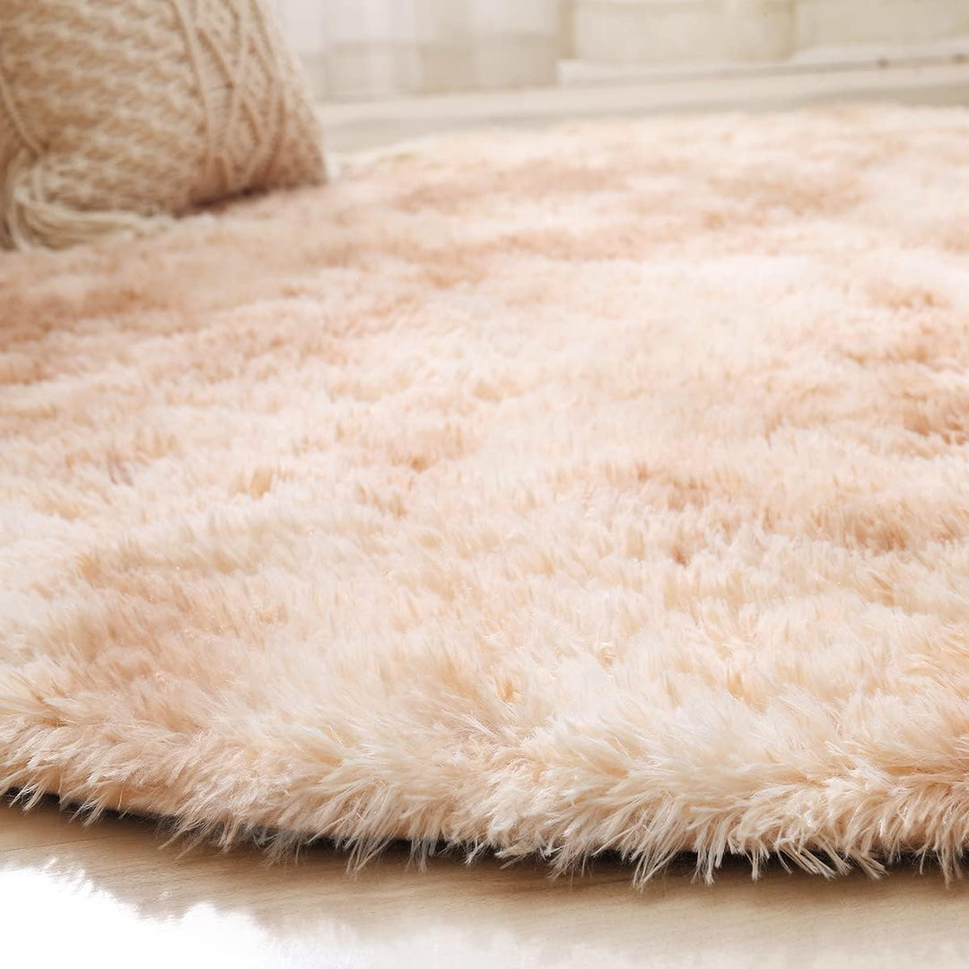 Rund Teppiche Hochflor Rund Teppich Wohnzimmer Langflor Teppiche für Wohnzimmer flauschig Shaggy Sch