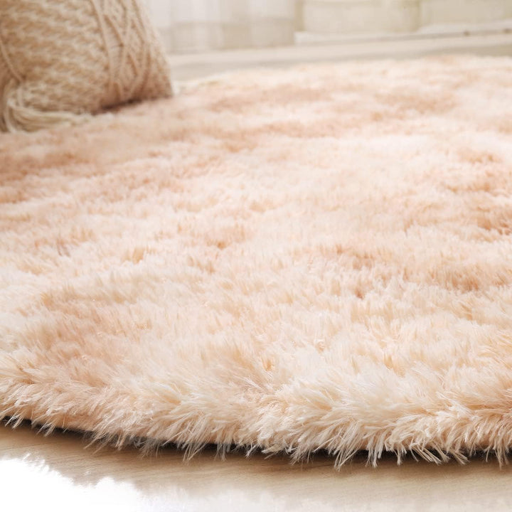 Rund Teppiche Hochflor Rund Teppich Wohnzimmer Langflor Teppiche für Wohnzimmer flauschig Shaggy Sch