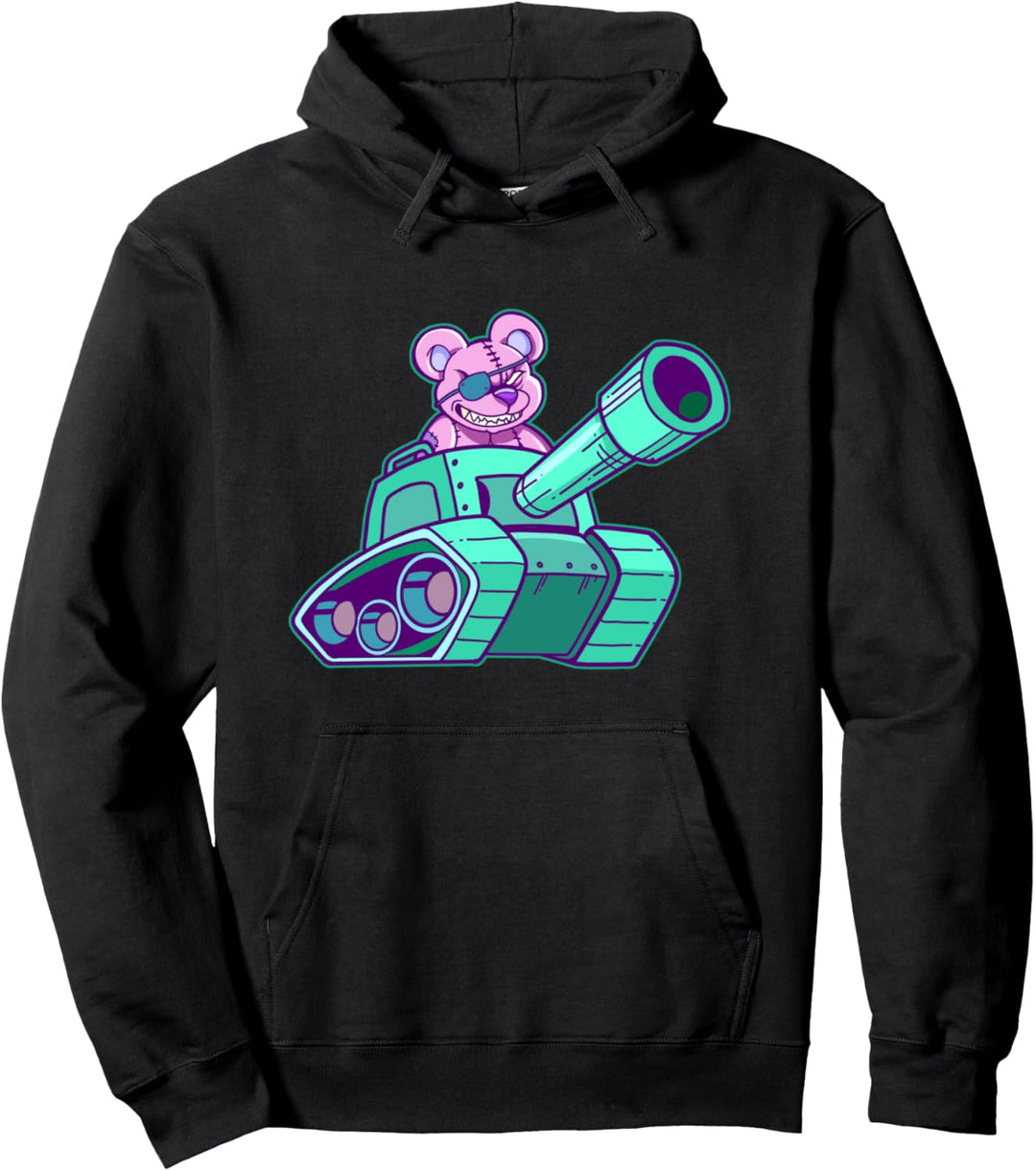 Tank Teddy Pastel Goth Gift Kawaii Pullover Hoodie