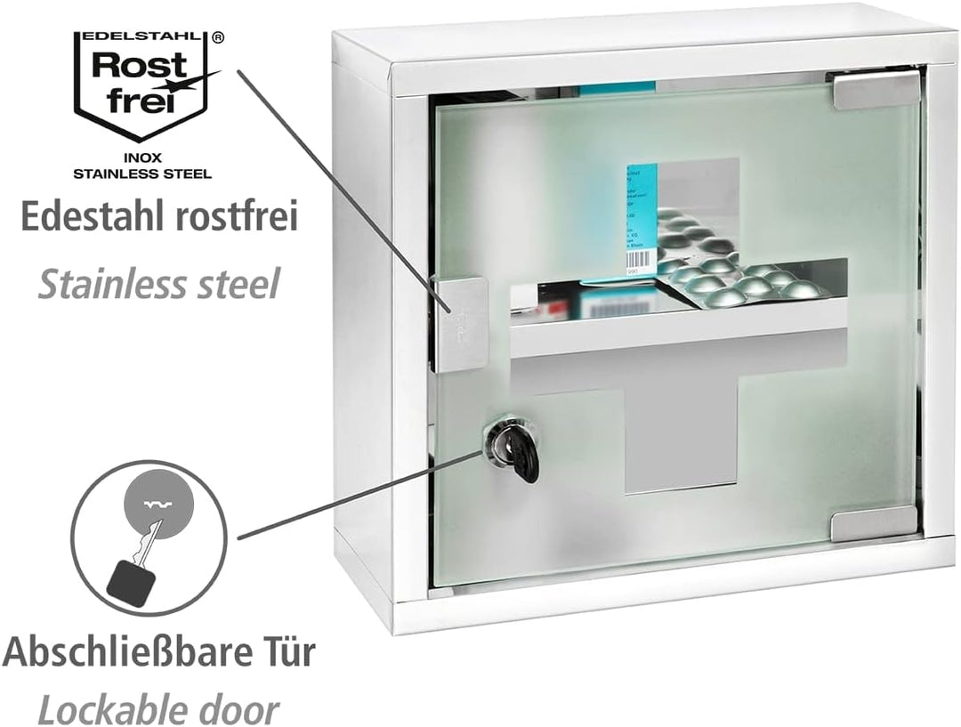 WENKO Medikamentenschrank, Weiss, 25 x 12 x 25 cm 25 x 25 x 12 cm, 25 x 25 x 12 cm