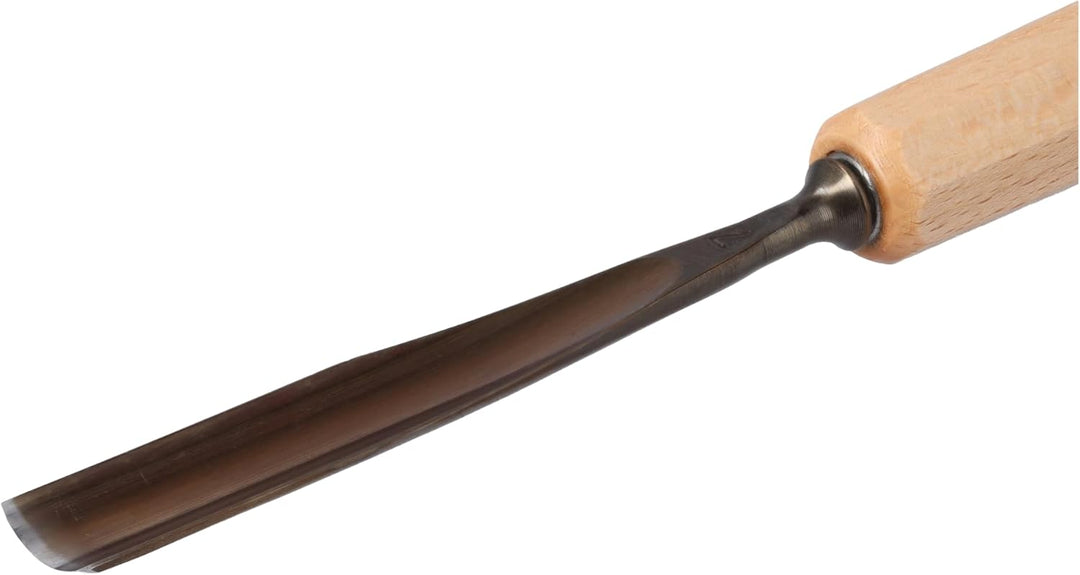 STUBAI Stemmeisen Stechbeitel Serie 52 - Form 7 | Gerades Hohleisen - 14 mm, mit Holzgriff, für Figu