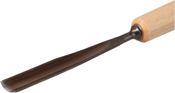 STUBAI Stemmeisen Stechbeitel Serie 52 - Form 7 | Gerades Hohleisen - 14 mm, mit Holzgriff, für Figu