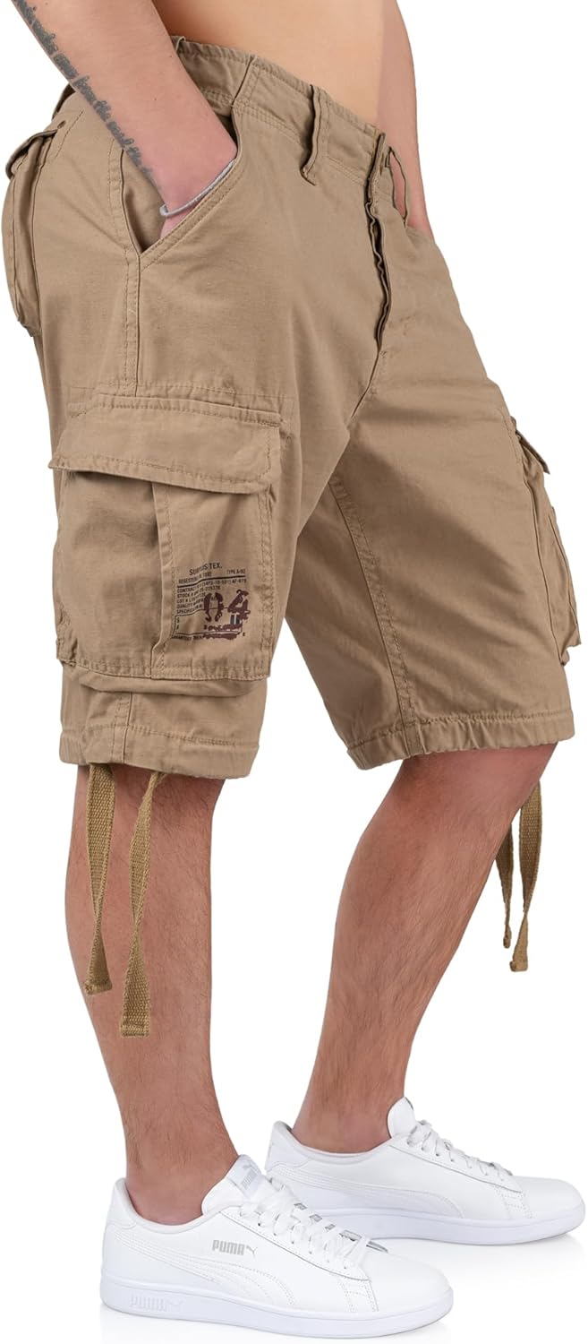 Surplus Raw Vintage Airborne Vintage Herren Cargo Shorts S Beige, S Beige