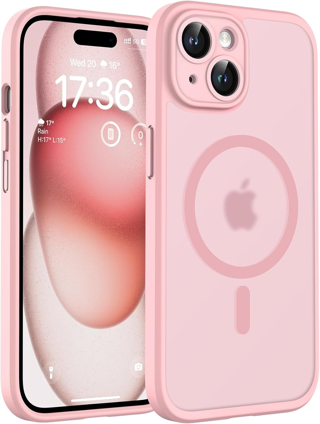 TOCOL für iPhone 15 Hülle für Magsafe, Vollständiger Kameraschutz Stossfest Kratzfest Transluzente R