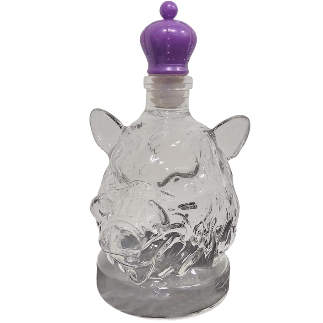 Wildschwein Whisky -Dekanter, kreative Wildschwein Whisky -Flasche, lustige Tierkopfglasflasche mit