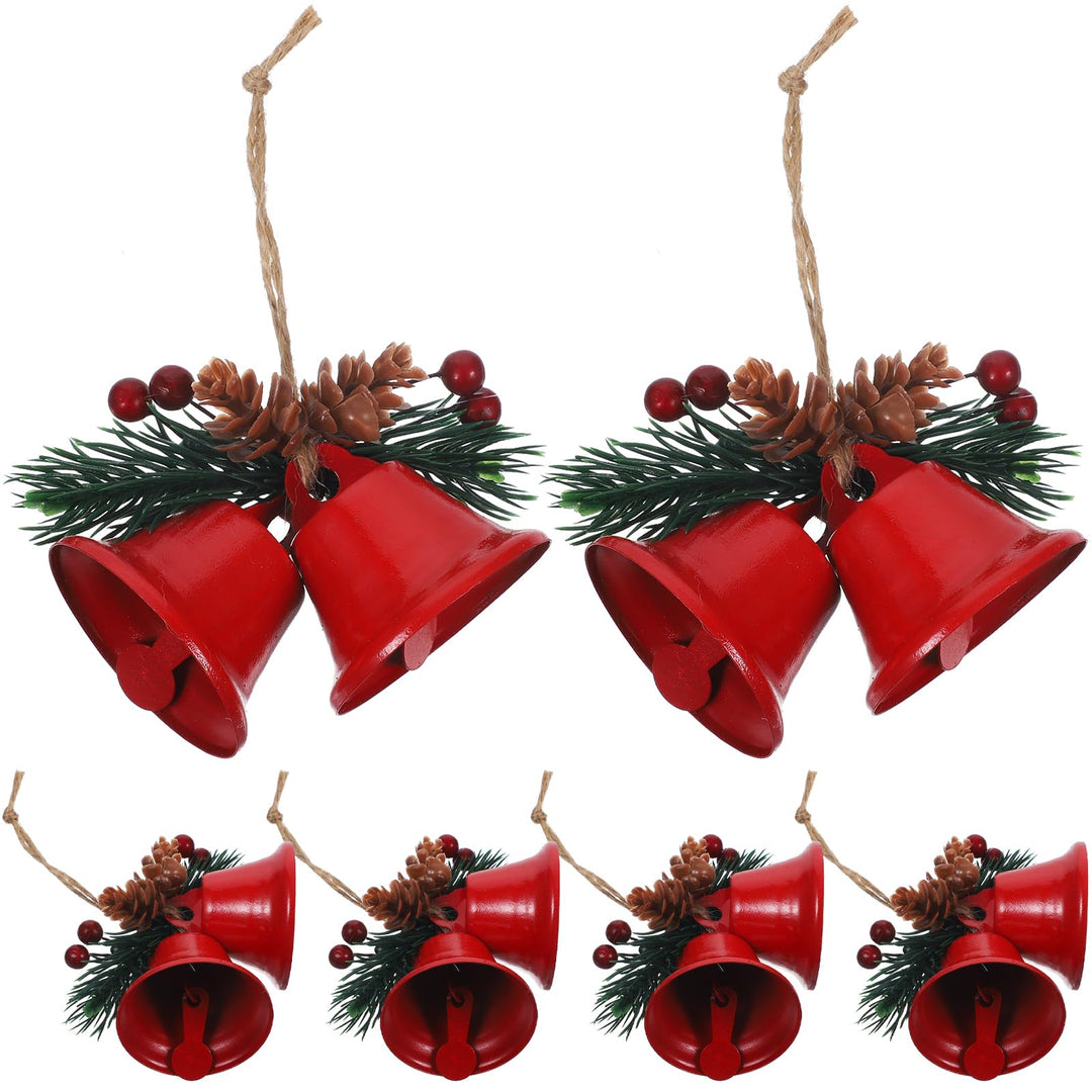IMIKEYA 6 Stück Glöckchen Weihnachtsbaumschmuck: rustikale Weihnachtsglocke Metall Rot Vintage Glock