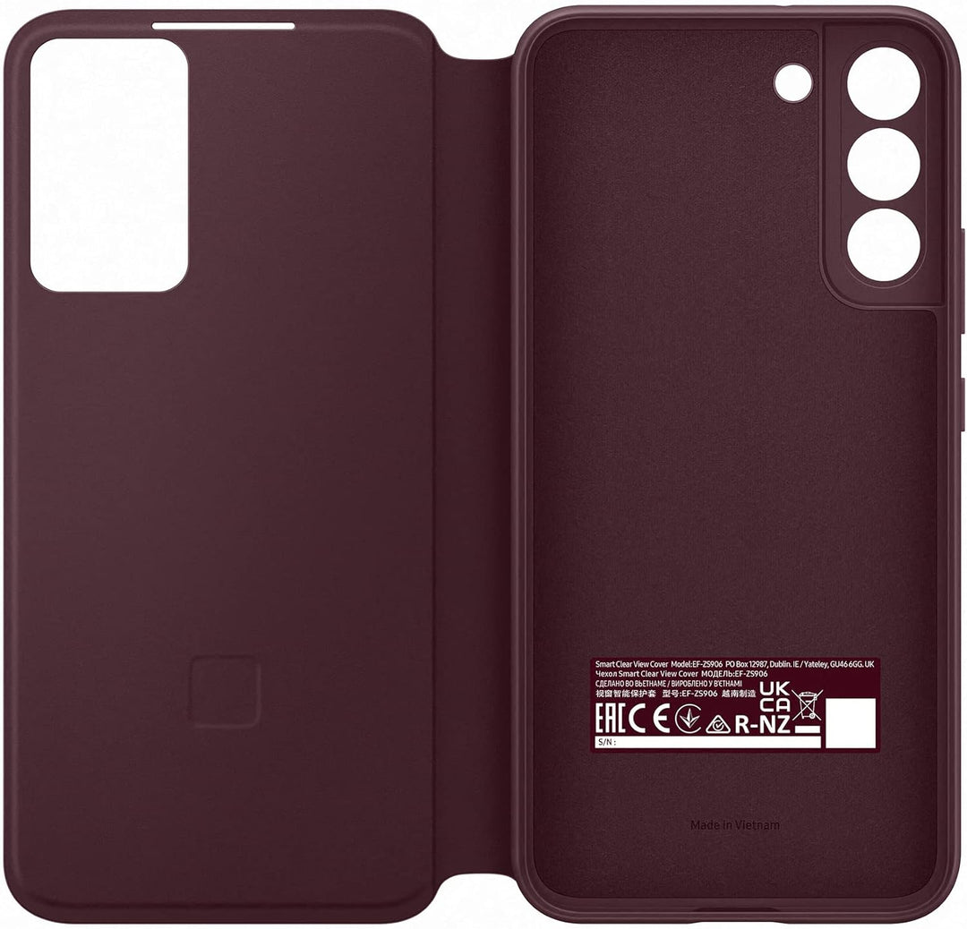 Samsung Clear View Smartphone Cover EF-ZS906 für Galaxy S22+, Flip Cover, Handy-Hülle, extra-dünn, s
