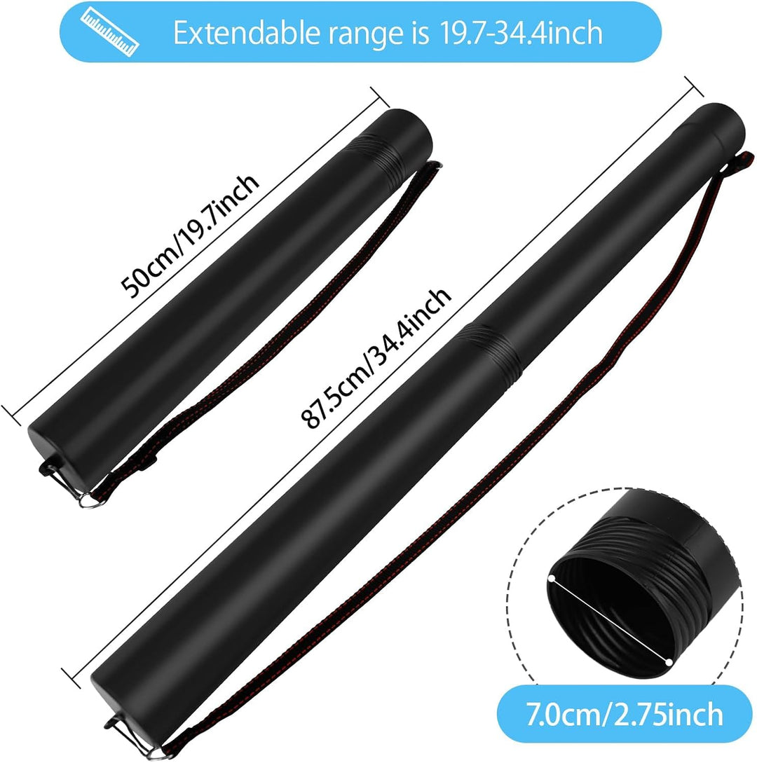 DEWEL 2 Stück Posterrolle A0, Teleskoprohr 56,5-87,5cm und 50-87,5cm, Länge und Tragegurt verstellba