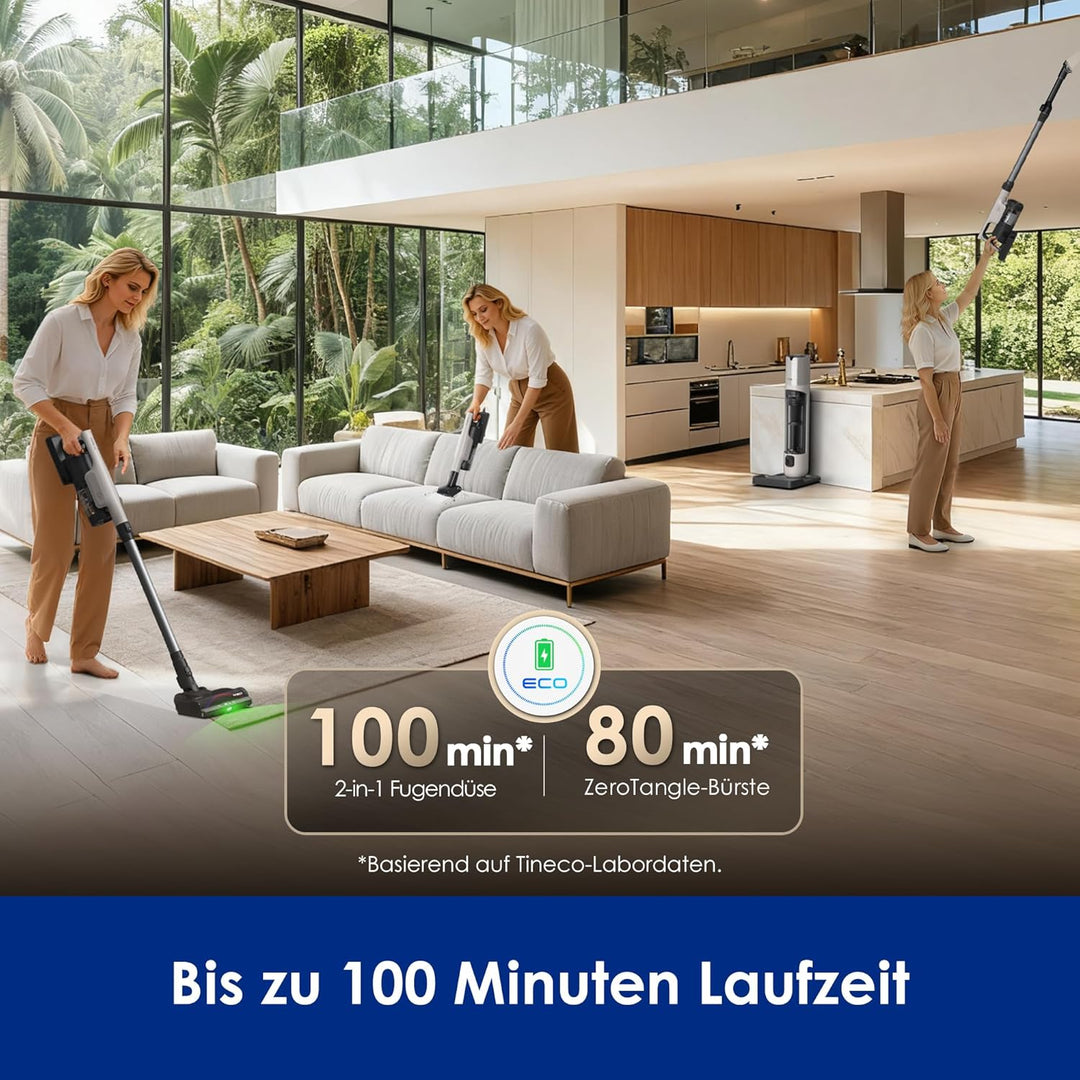 Tineco Pure ONE Station 5 PRO Kabelloser Akku Staubsauger, vollständiger Selbstreinigung, 200AW Saug