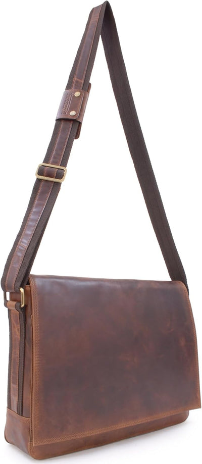 Bucklestone - Herren Leder Laptoptasche 17 Zoll - Schultertasche Gross - Messenger Bag/Arbeitstasche