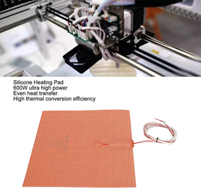 Hochtemperatur-Heizkissen, 220 V 600 W Silikon-Heizbett 3D-Druckerzubehör Silikon-Heizkissen 280 X 2