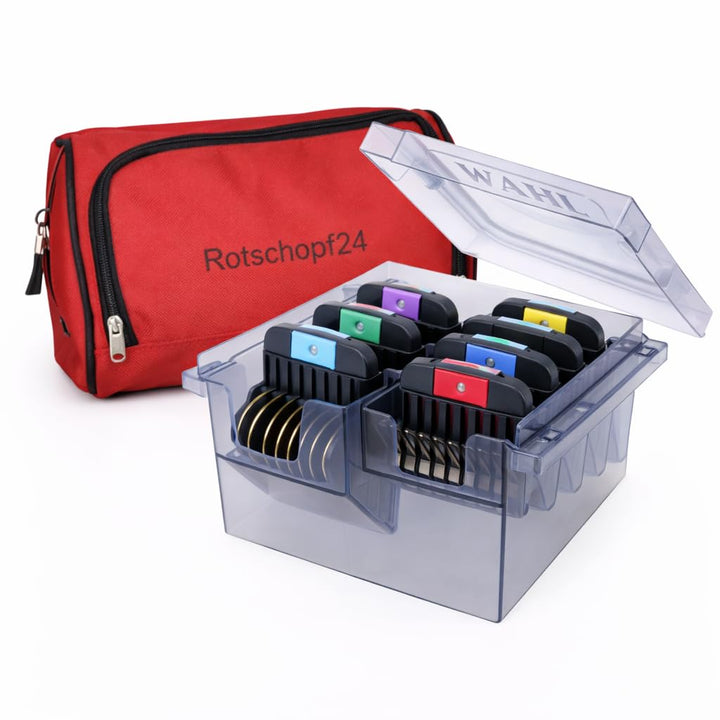 Rotschopf24 8er Set Metall-Aufsteckkämme/Aufsätze für Wahl KM5 Hunde Schermaschine + Tasche. SnapOn