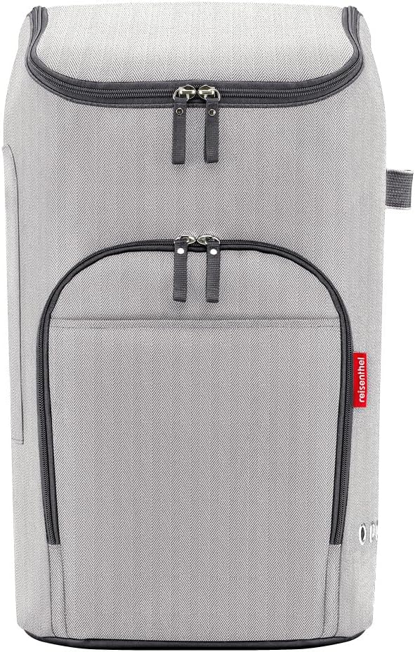 reisenthel citycruiser Set (Rack + Bag) Tasche Herringbone Grey + Rack Black - Praktische Einkaufsta