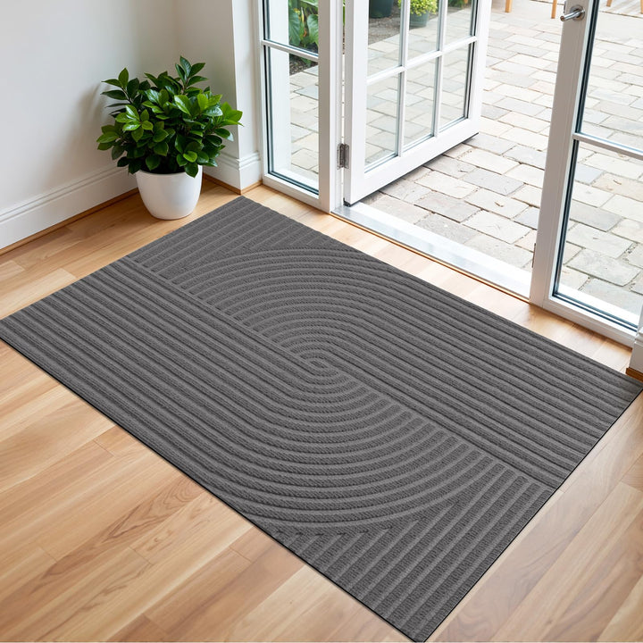 Schmutzfangmatte Innen Aussen 80x120cm, Fussmatte haustür-Schwarz Grau 80cmx120cm, Grau 80cmx120cm