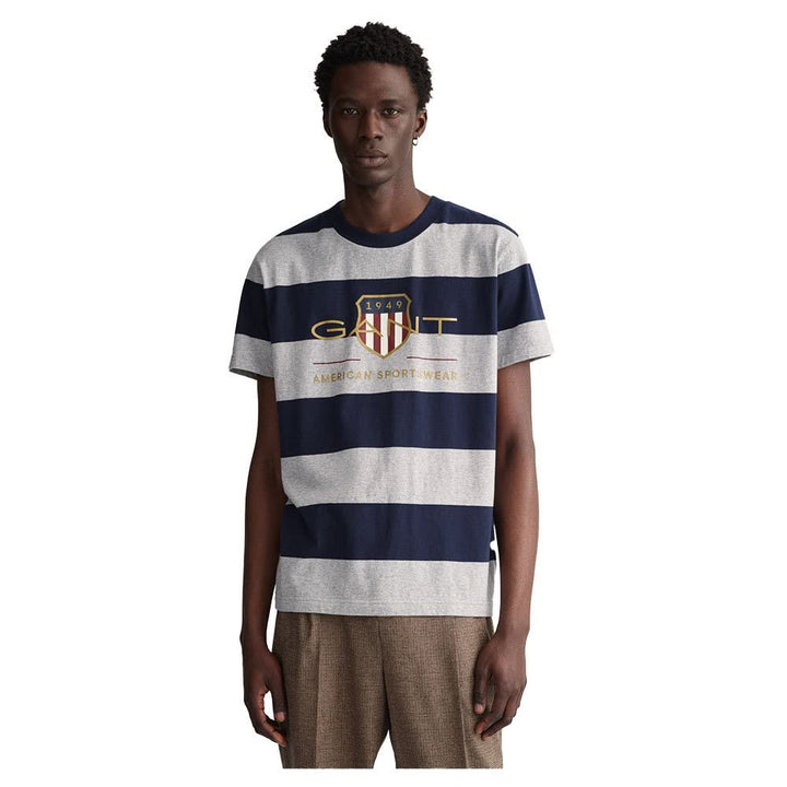 GANT Herren T-Shirt M Grey Melange, M Grey Melange