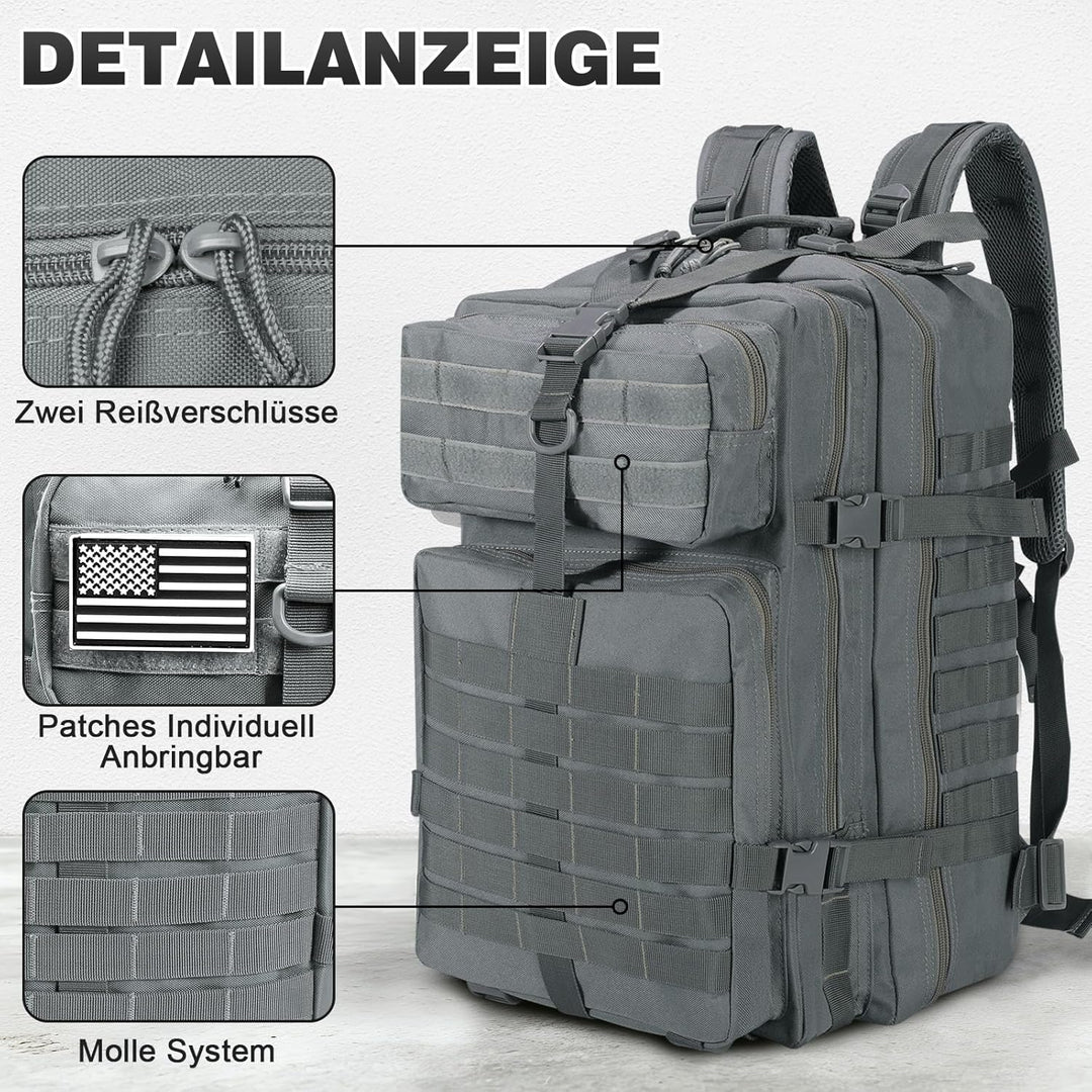 SHANNA Trekkingrucksack, Wanderrucksäcke Militärrucksack 45L Armee Rucksack MOLLE Assault Pack Takti