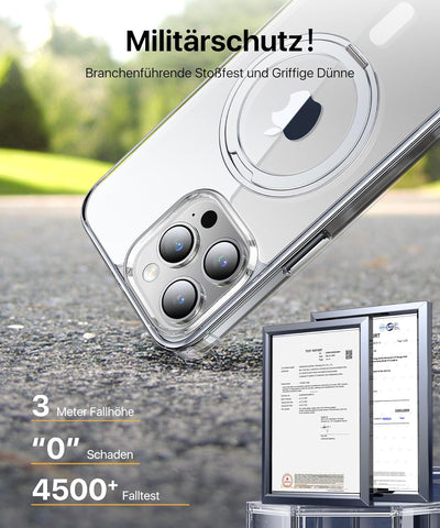 andobil Upgrade für iPhone 15 Pro Max Hülle für MagSafe (5 in 1) mit 360° Drehbar Unsichtbarem Ständ