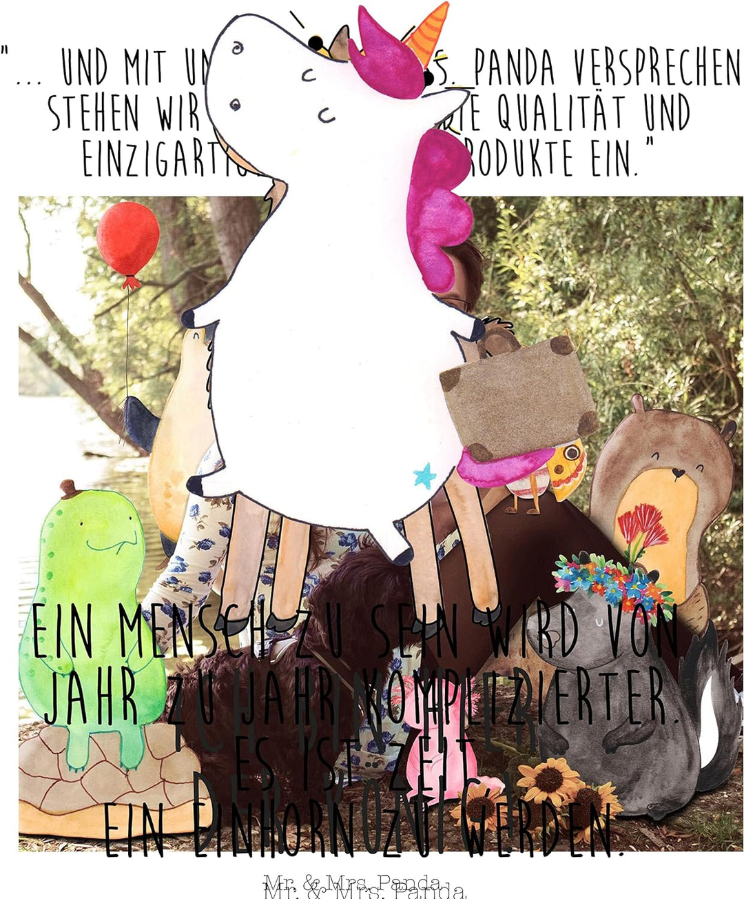 Mr. & Mrs. Panda Motiv WC Sitz Einhorn Koffer - Geschenk, Klobrille, Einhorn Deko, Unicorn, WC-Sitz,