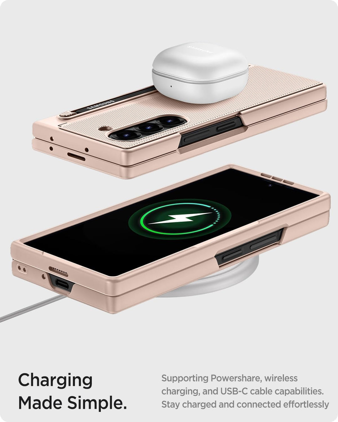 Miimall Kompatibel mit Samsung Galaxy Z Fold 7 Hülle mit S-Pen Holder, [Anti-SPY Displayschutz] Ultr