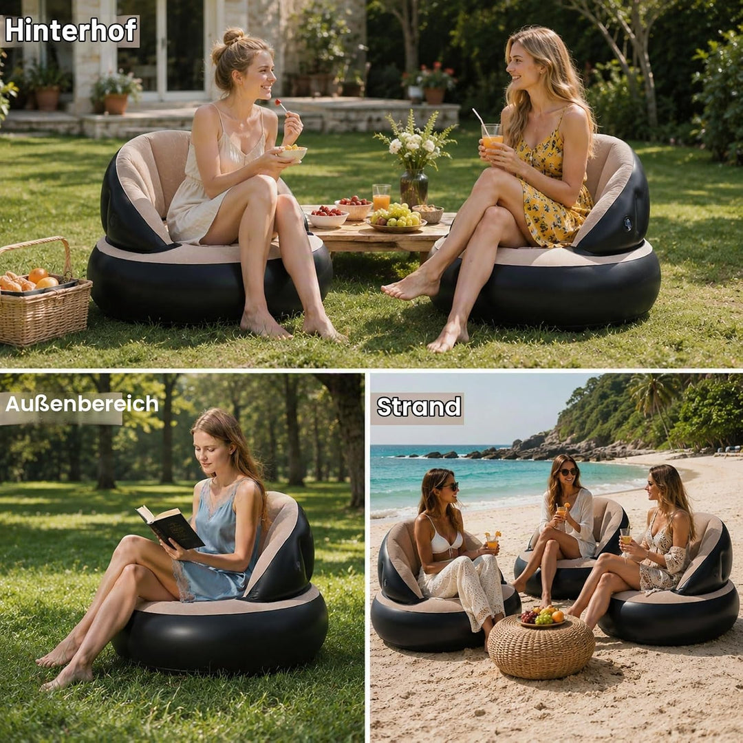 Aufblasbares Sofa in Muschelform, Aufblasbarer Stuhl Leicht zu Reinigen, Verhindert Luftlecks, Beflo