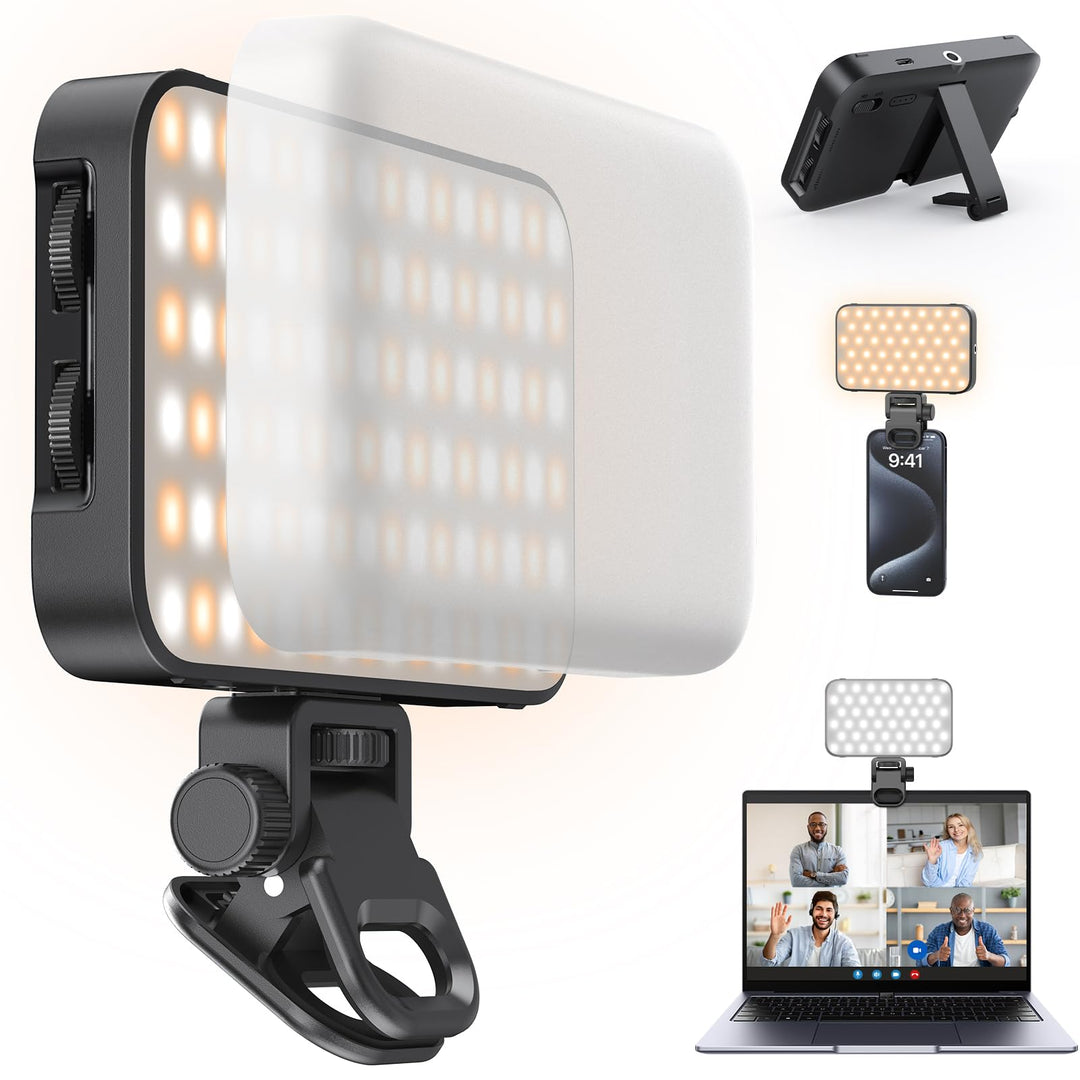 96 LED Selfie Licht mit Soft-Diffusor, Handy Licht Stativadapter für Telefon Laptop Tablet,2500K-990