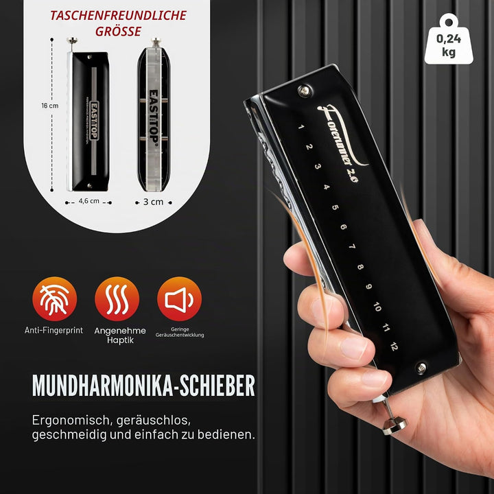EAST TOP Aktualisiert FORERUNNER 2.0 ohne Ventile Chromatische Harmonika 12-Loch 48 Töne A Key Chrom