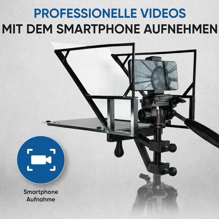NEO Teleprompter für Kamera, Smartphone & Tablet – Autocue Prompter kompatibel mit DSLR, Webcam & iP