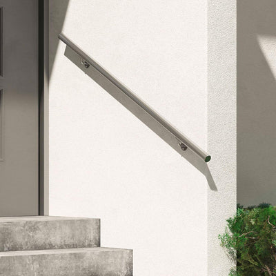 DOLLE Edelstahl Handlauf | Handlaufset 150 cm (kürzbar)| inkl. Halterung V2A | Ø 42,4 mm | Wandhandl