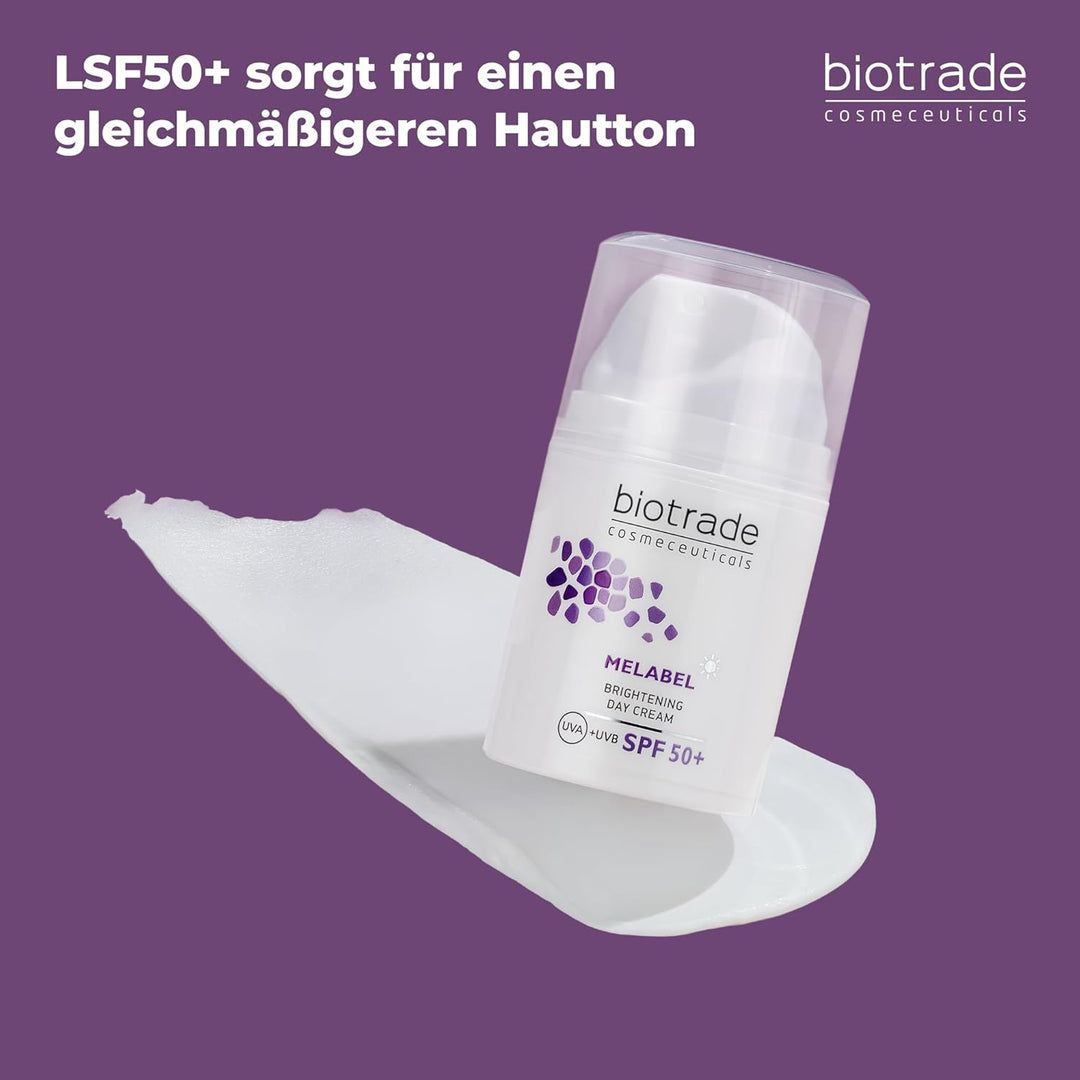 Melabel Aufhellende Tagescreme mit SPF 50+ 50ml Hellt Dunkle Flecken auf der Haut auf Gleicht den Ha