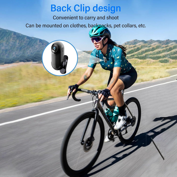 1080P Tragbare Action-Kamera mit Rückenclip und Montagezubehör für Vlogging, Sport und Reisen