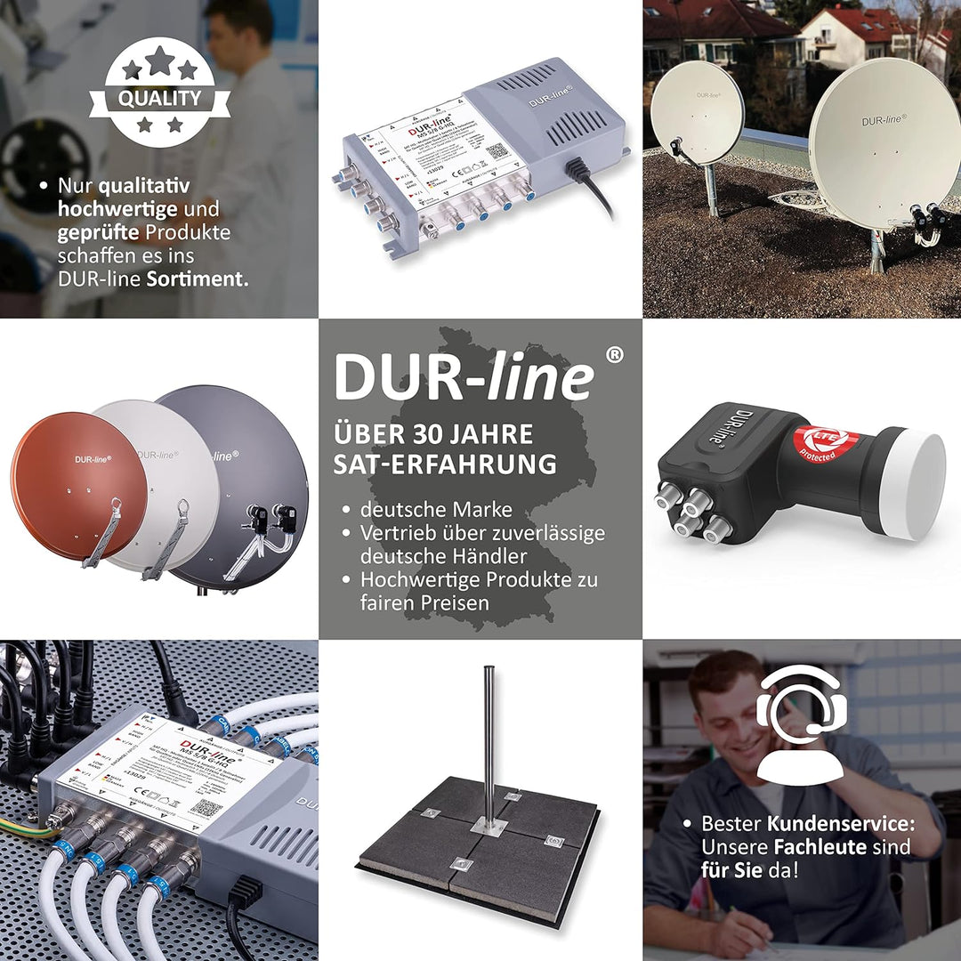 DUR-line MSK 17/12 HQ Multischalter-Kaskade - Für 4 Satelliten und 12 Teilnehmern/TV (erweiterbar) -