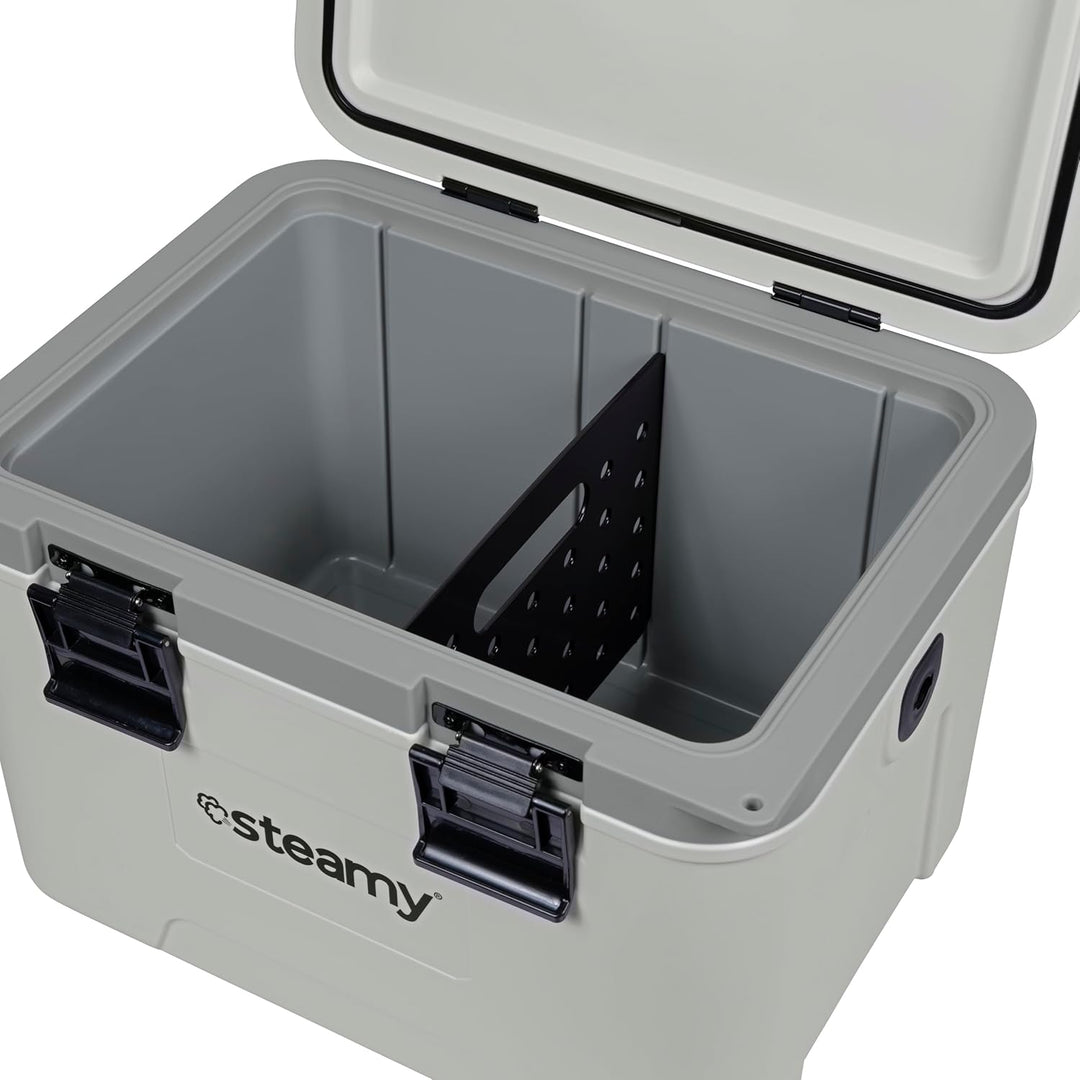 Steamy Marine 21, Kühlbox Inklusive Trennwand und Einlegeschale, 21 Liter, Weiss