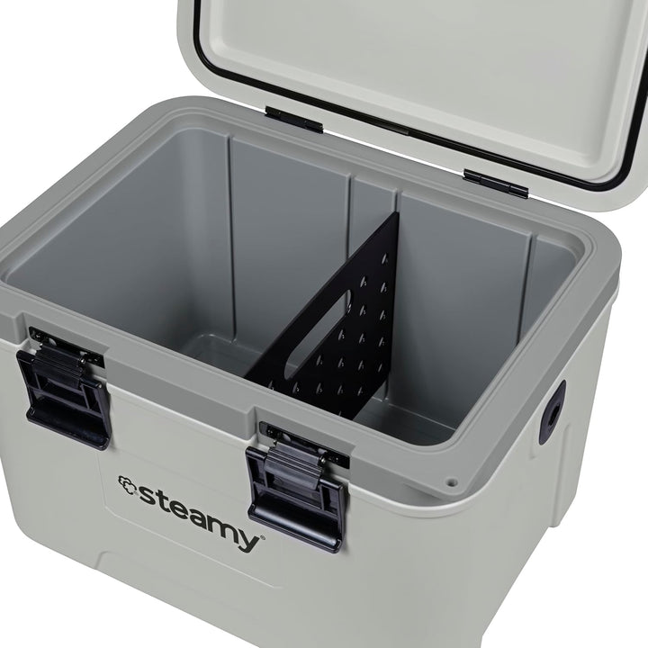 Steamy Marine 21, Kühlbox Inklusive Trennwand und Einlegeschale, 21 Liter, Weiss