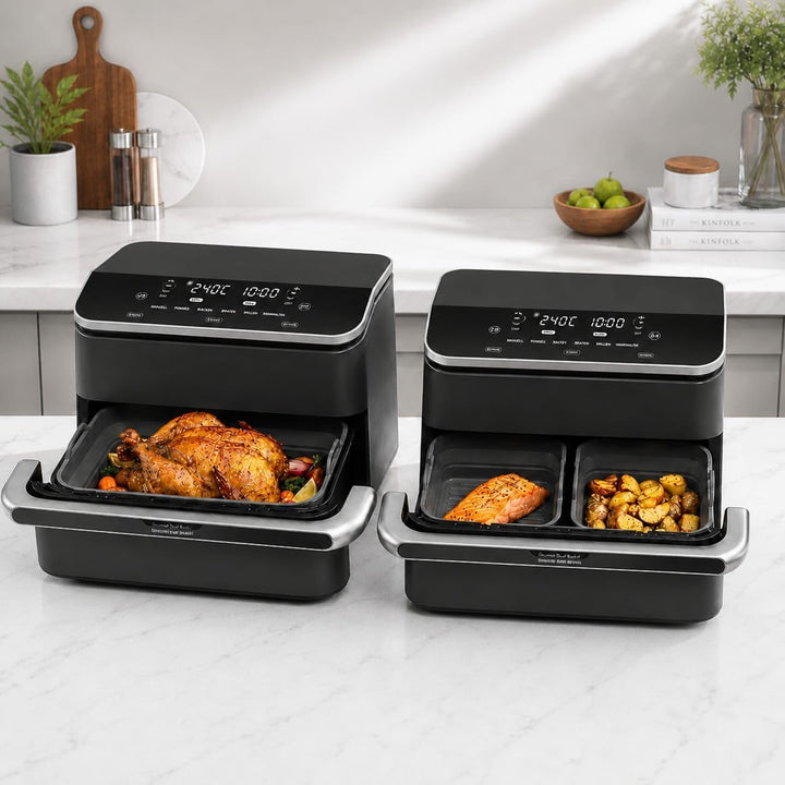 Kompatibel mit Cosori TwinFry 10L – Faltbare Silikonformen für Heissluftfritteuse/Airfryer (1×Gross
