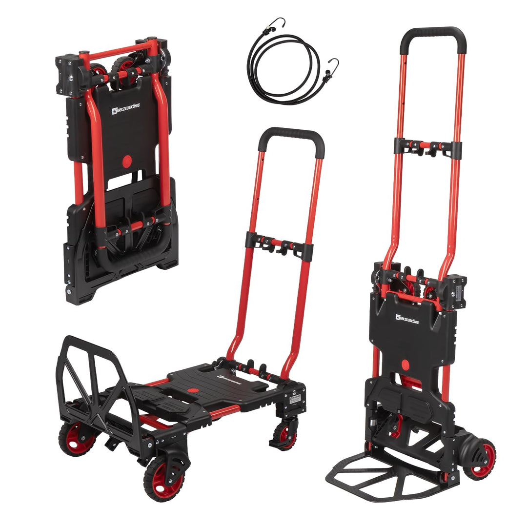 2-in-1 Transportwagen klappbar - Sackkarre &amp; Plattformwagen | Flexibler Allrounder für Umzug, Einkau